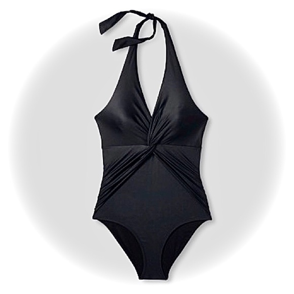 NWT Knox Rose Black 1 Piece Halter Style Swimsuit - Picture 3 of 8